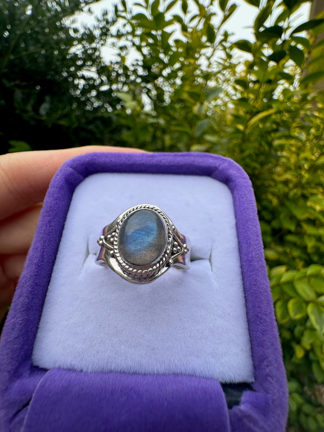 Sterling Silver Blue Fire Labradorite Ring